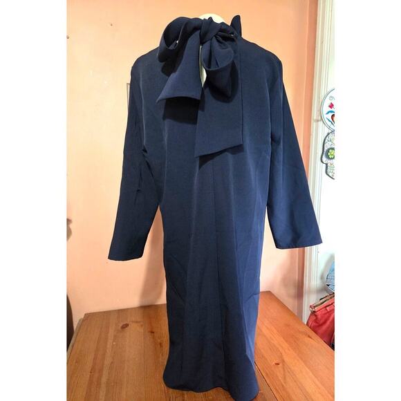 Tuckernuck Navy Blue Daphne Back Bow Tye Dress Size Extra Large With Pockets!! - Picture 4 of 7